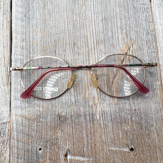Vintage Round Eyeglass Frames: Purple & Light Gol… - image 7