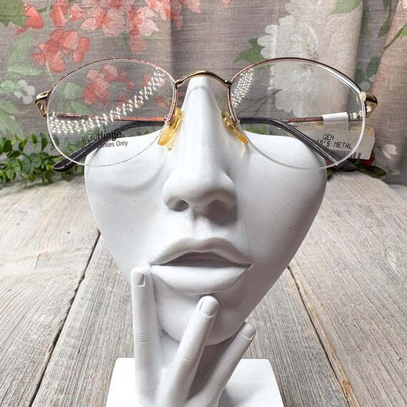 Vintage Semi-Rimless Eyeglass Frames: Copper Gold… - image 4
