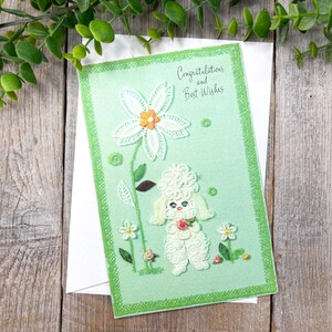 Tarjeta de felicitación vintage con felicitaciones y los mejores deseos en su día especial, números o stock muerto para él/ella/amigo/compañero de trabajo.