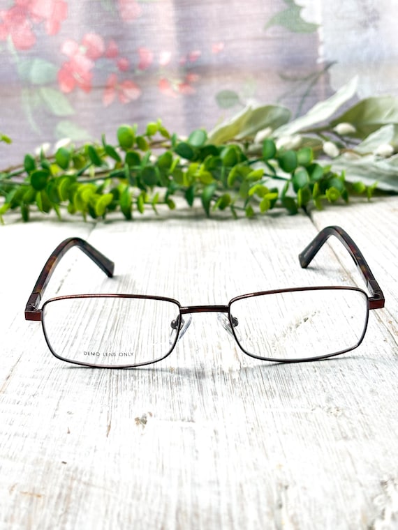 Copper Rectangular Prescription Eyeglasses: 90's … - image 3