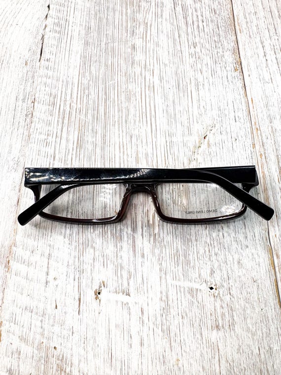 Black/Brown Big Rectangular Eyeglass Frames: 53[]… - image 7