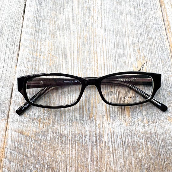 Kids Rectangle Eyeglass Frames: Black & Clear Vin… - image 6