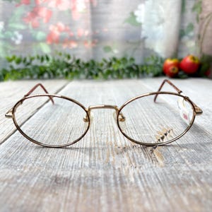 Round/oval light gold tortoise eyeglass frames only 49[]18/140 eyeglasses 90s fashion accessories unisex/men/women glasses deadstock/vintage
