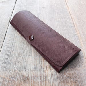 custodia per occhiali rosso bordeaux/marrone porta occhiali unisex/uomo/donna accessorio rigido in metallo accessori per occhiali scorte morte vintage retrò nos