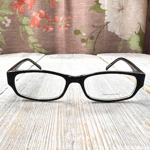 kids eyeglass frames only rectangle eyeglasses black/clear 46[]15/130 child/children/girls glasses vintage/deadstock eyewear
