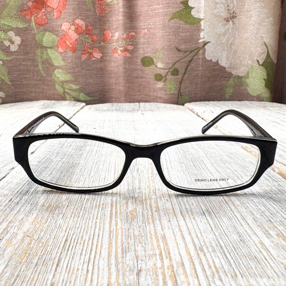 Kids Rectangle Eyeglass Frames: Black & Clear Vin… - image 1