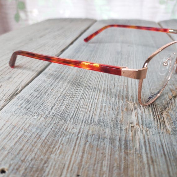 Rose Gold Tortoiseshell Eyeglass Frames: Square M… - image 6