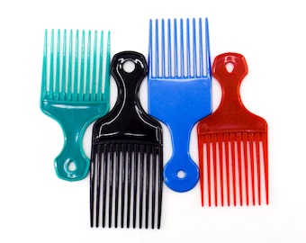 NOS Vintage Hair Pick Comb: Unbreakable Nylon Plastic, Afro Styling