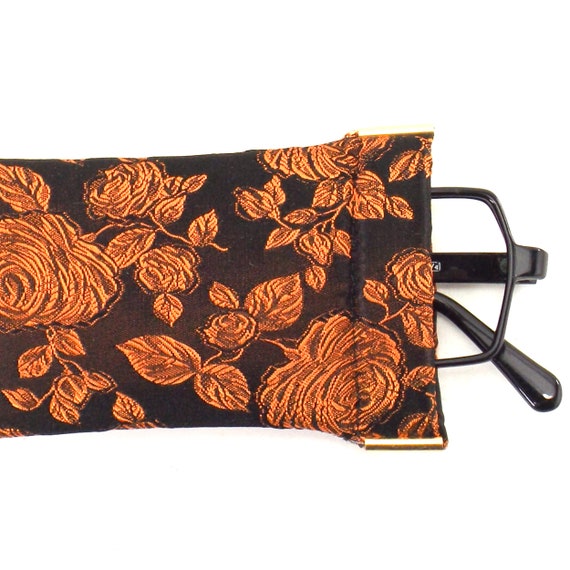 vintage eyeglass case, sunglasses case, embroider… - image 1