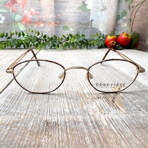 gold tortoise eyeglass frames only 47[]20/135 round metal eyeglasses 1990s unisex/men/women 90s nos/vintage/deadstock fashion accessories