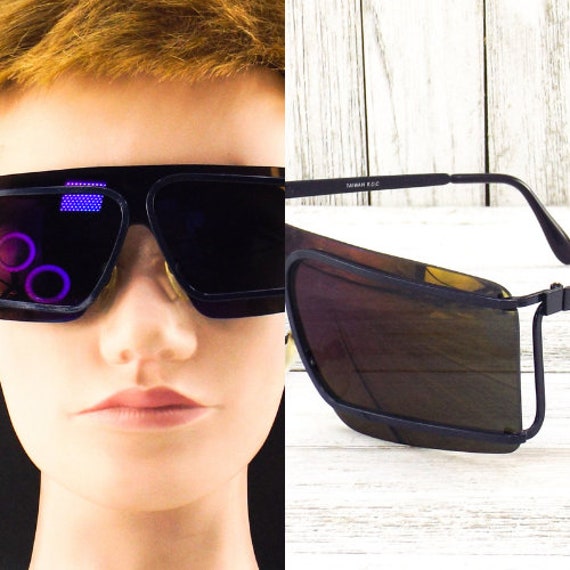 sunglasses vintage shield sunglasses | oversized … - image 10