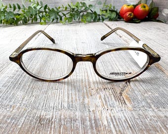 Oval eyeglass frame only tortoiseshell eyeglasses 90s fashion accessories eyewear unisex/men/women glasses 1990s deadstock vintage accessory