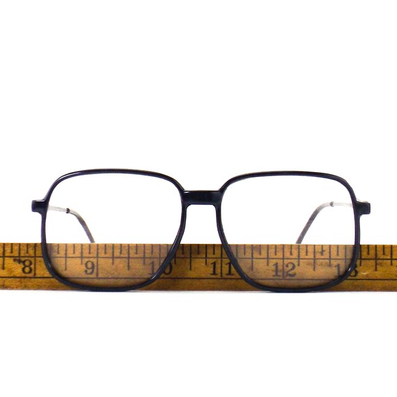vintage navy blue square eyeglasses oversize eye … - image 5