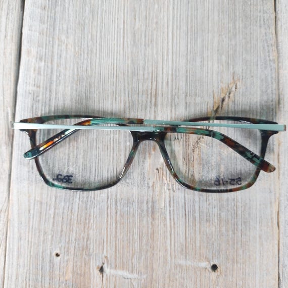 green tortoiseshell eyeglass frames plastic/metal… - image 5