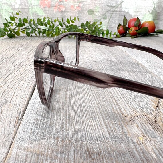 Oversized Square Eyeglass Frames: Dark Gray Marbl… - image 2