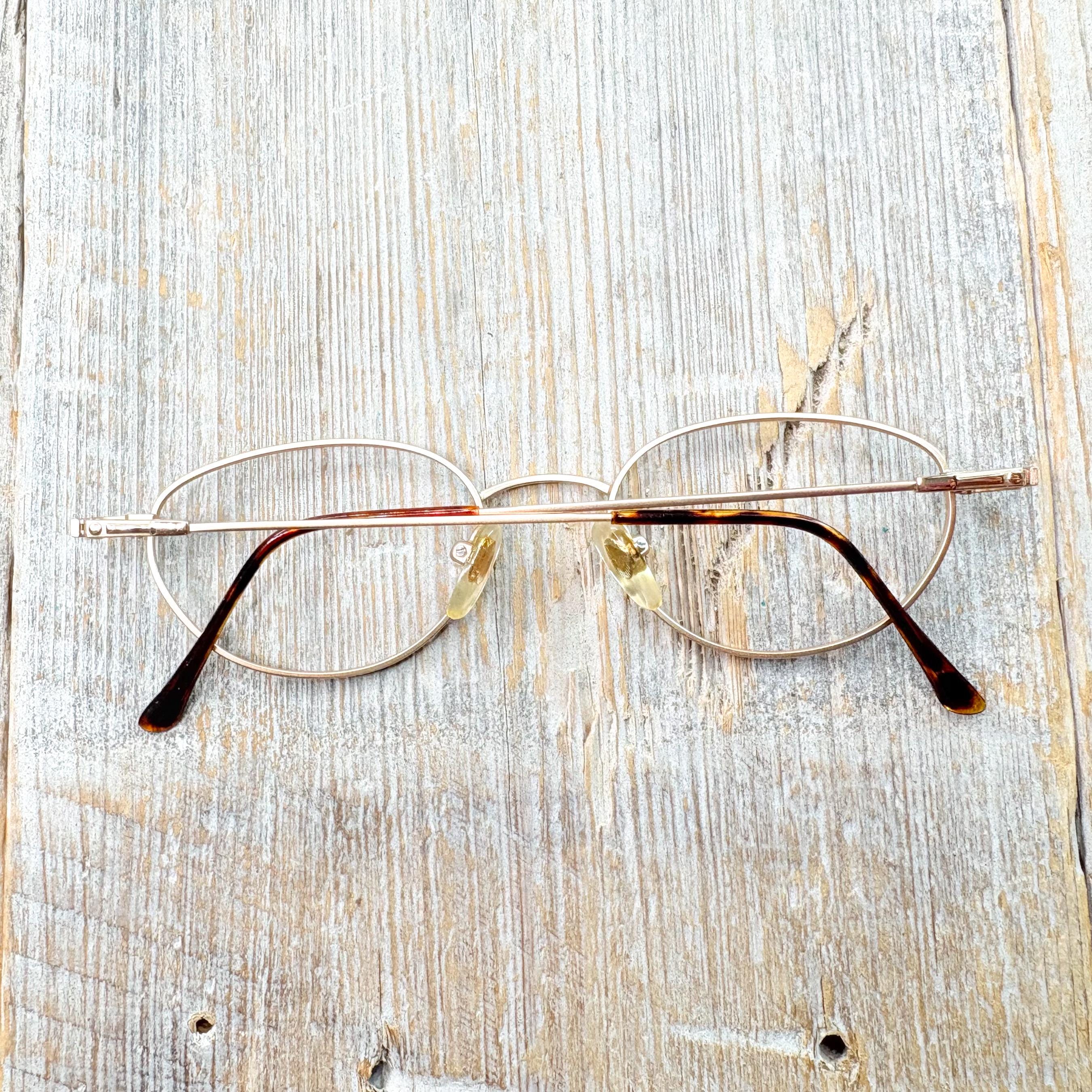 Lunettes Vintage Luxottica 2079 - Monture Ovale Métal Cuivre/bleu/or - Taille Verre 49x56 Mm - Neuf Sans étiquette (NOS)