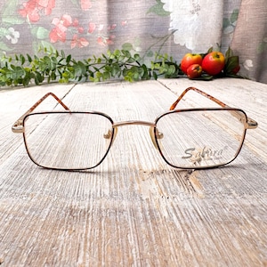 tortoiseshell light gold eyeglass frames only prescription glasses 1990s deadstock vintage eyeglasses unisex/men/women 90s fashion accessory