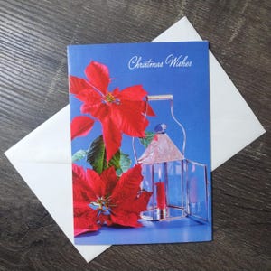 Weihnachtswünsche Grußkarte Weihnachtsstern Blumen Kerze Weihnachtsvesper Christliche Religion religiöse Karte Mama/Papa/Mutter/Vater/Freund