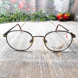 Round bronze tortoiseshell eyeglass frame only 90s unisex/men/women prescription glasses 1990s deadstock vintage eyeglasses retro eyewear