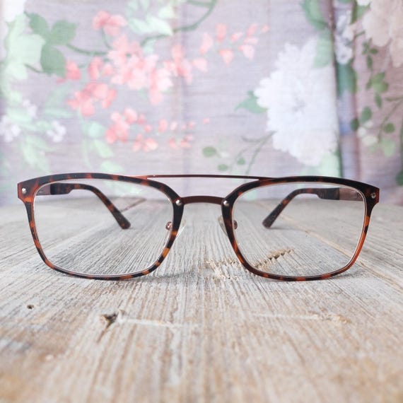 Flat Top Aviator Eyeglass Frames: Tortoiseshell B… - image 1