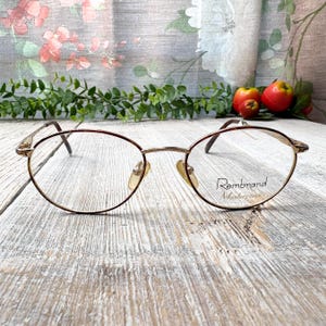 gold tortoise eyeglass frames only 49[]17/135 big round metal eyeglasses unisex/men/women deadstock/vintage/nos 1990s fashion accessories