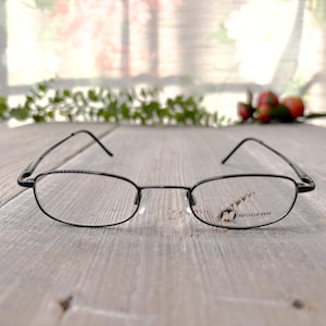 black eyeglass frames only oval eyeglasses unisex/men/women glasses deadstock vintage eyewear 1990s fashion accessories 90s accessory retro