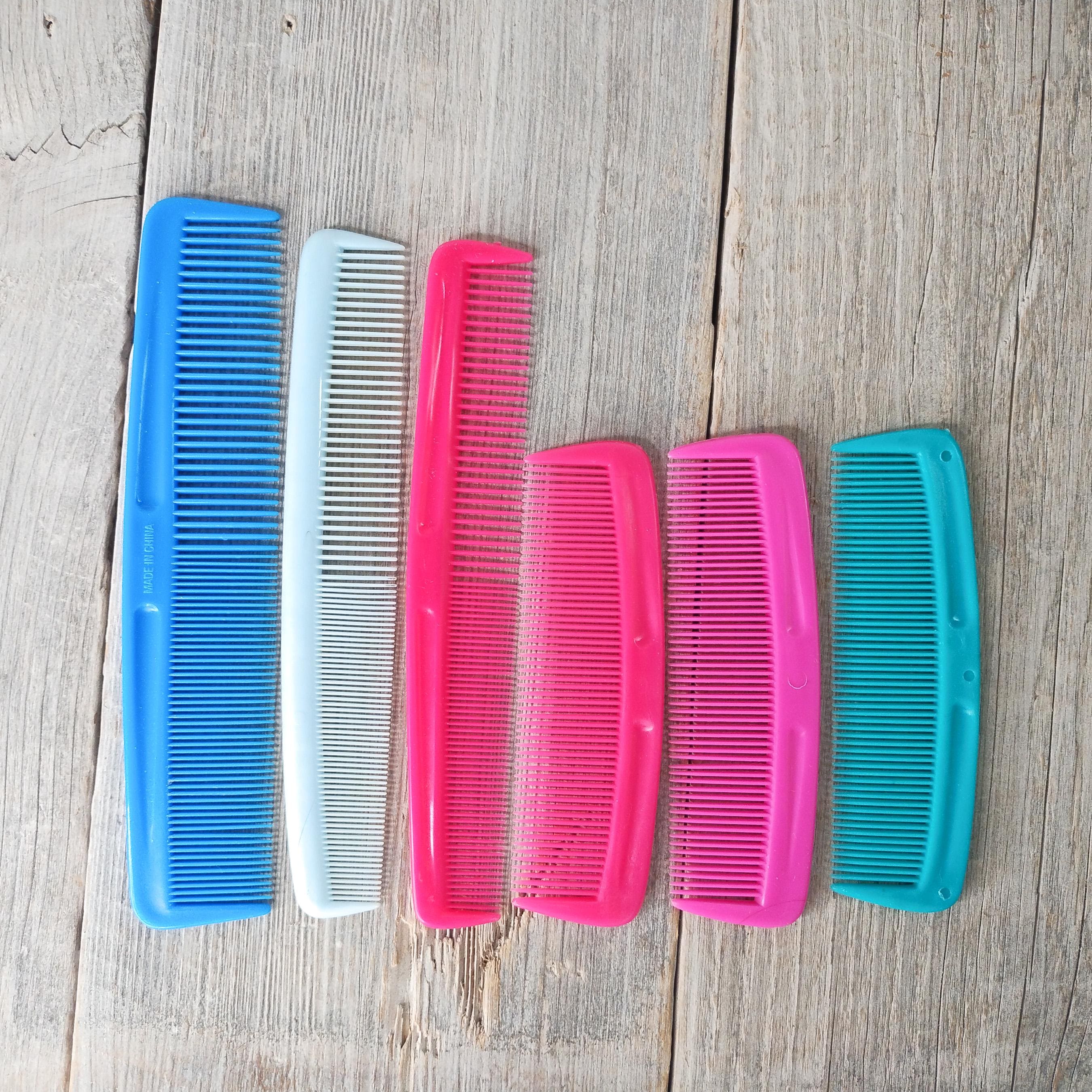 Vintage Plastic Hair Comb Pink White Marbled Swirl USA Retro Bathroom Vanity Vintage Vanity Comb and Compact - Etsy main image 4