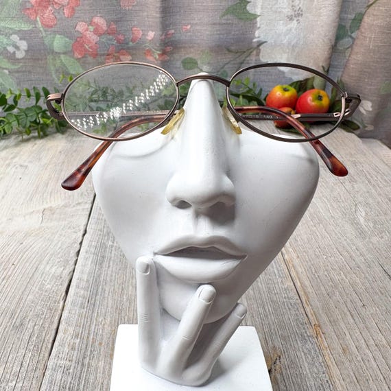 Vintage Bronze Round Eyeglass Frames: 1990s Deads… - image 4