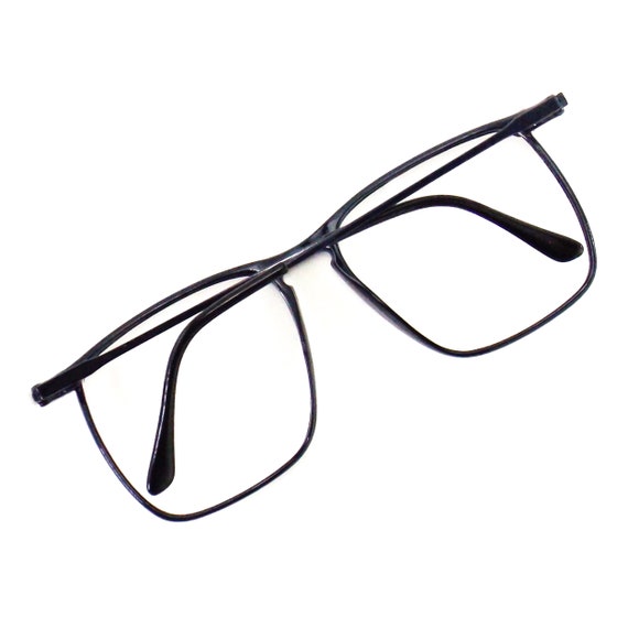 vintage blue square eyeglasses oversized eye glas… - image 4