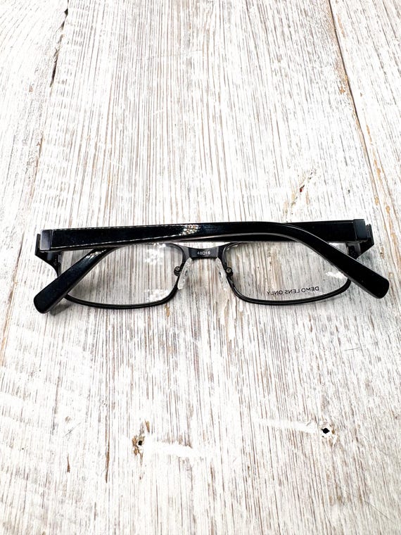 Black Rectangular Metal Eyeglasses: Prescription … - image 7