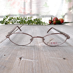 eyeglass frames only gunmetal gray oval eyeglasses unisex/men/women prescription glasses deadstock vintage eyewear 1990s fashion accessories