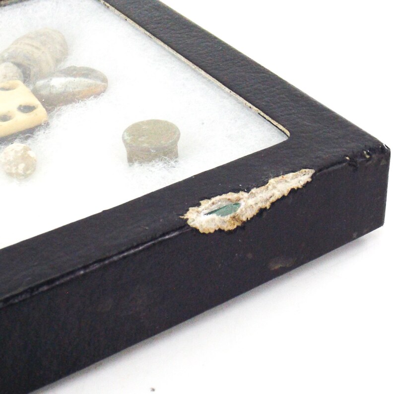 vintage civil war relics souvenir display shadow box