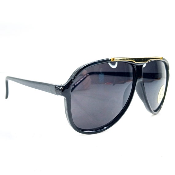 80s sunglasses black vintage sunglasses retro sun… - image 1