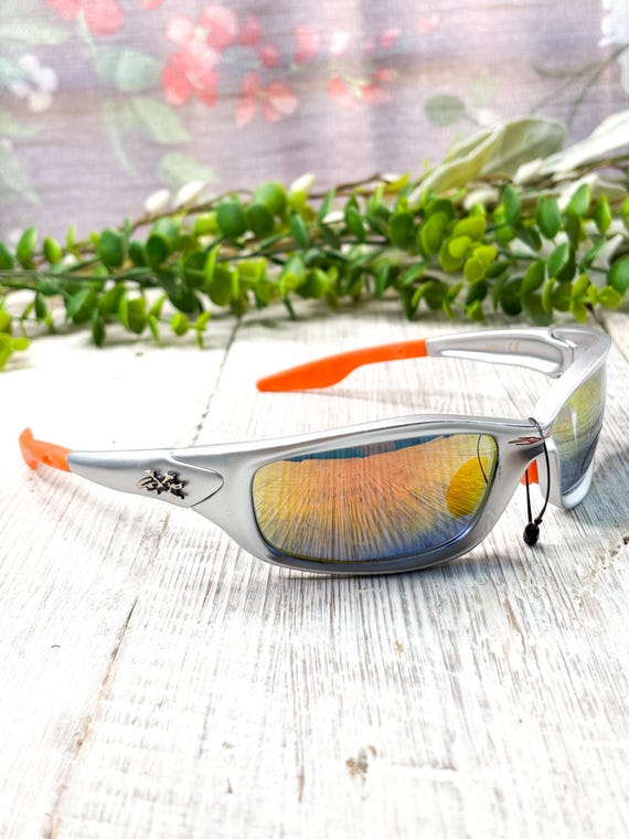 Wrap-Around Sport Sunglasses with Reflective Lenses
