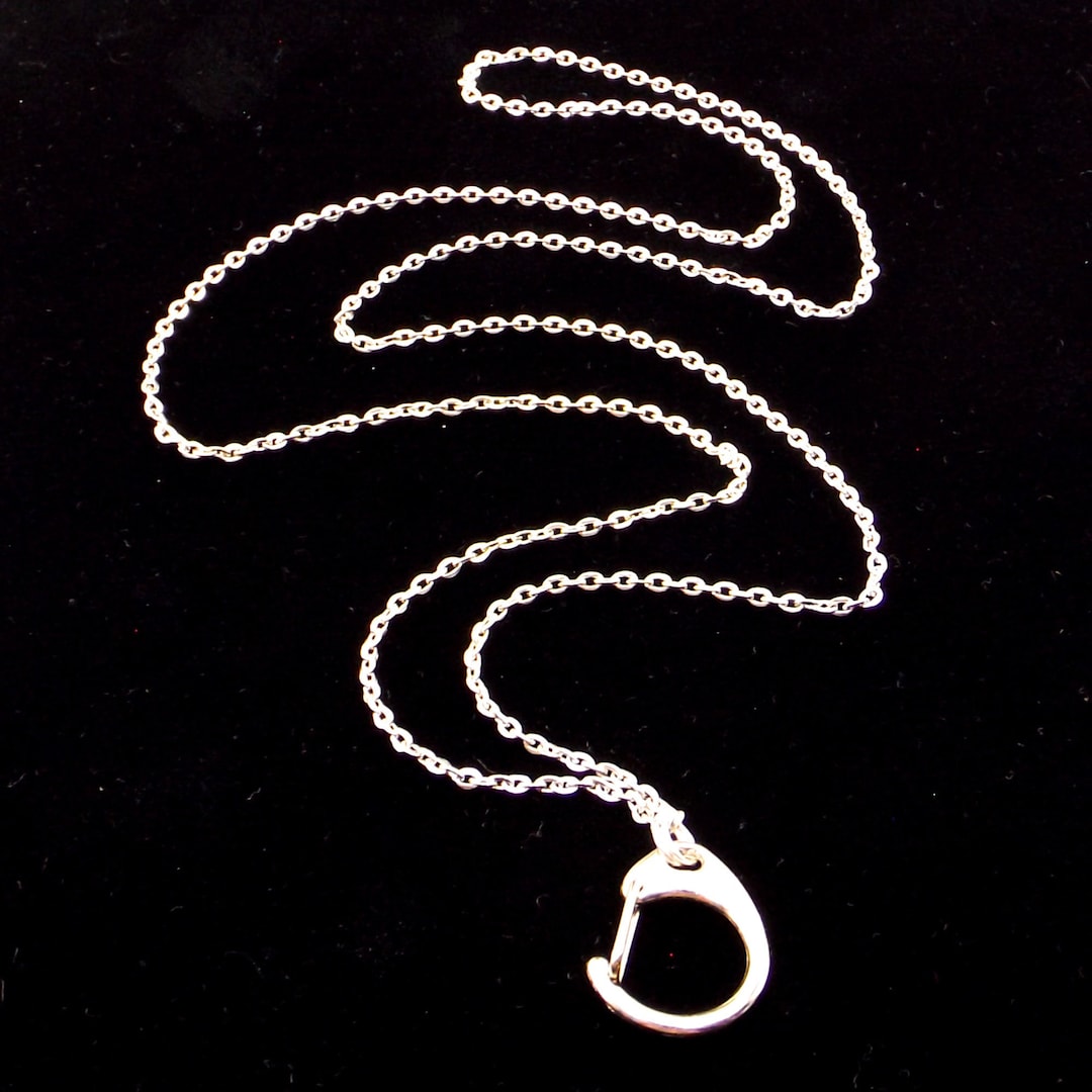 Silver Chain Lanyard Id Badge Holder Necklace Ring Holder Etsy