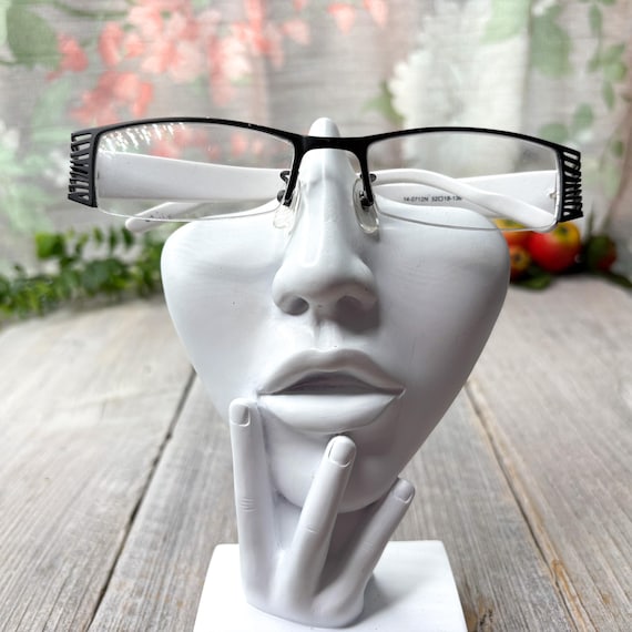 Vintage Black & White Rectangle Eyeglass Frames: … - image 4