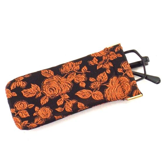 vintage eyeglass case, sunglasses case, embroider… - image 2