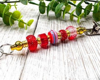 Frauen Cinch Clip Verschluss: Gelb / Rot Perlen Mode-Accessoire