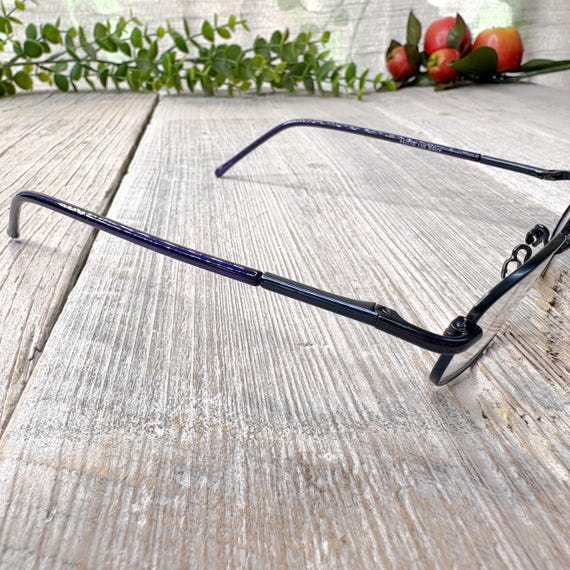 Vintage 90s Black Rectangle Eyeglass Frames - Uni… - image 2