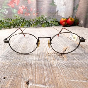 bronze tortoiseshell eyeglass frames only round glasses deadstock vintage prescription eyeglasses unisex/men/women 1990s fashion accessories