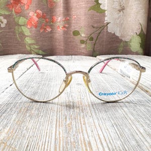 kids eyeglass frames only round eyeglasses brown light gold 46[]17/130 child/children/girls/boys glasses vintage/deadstock eyewear