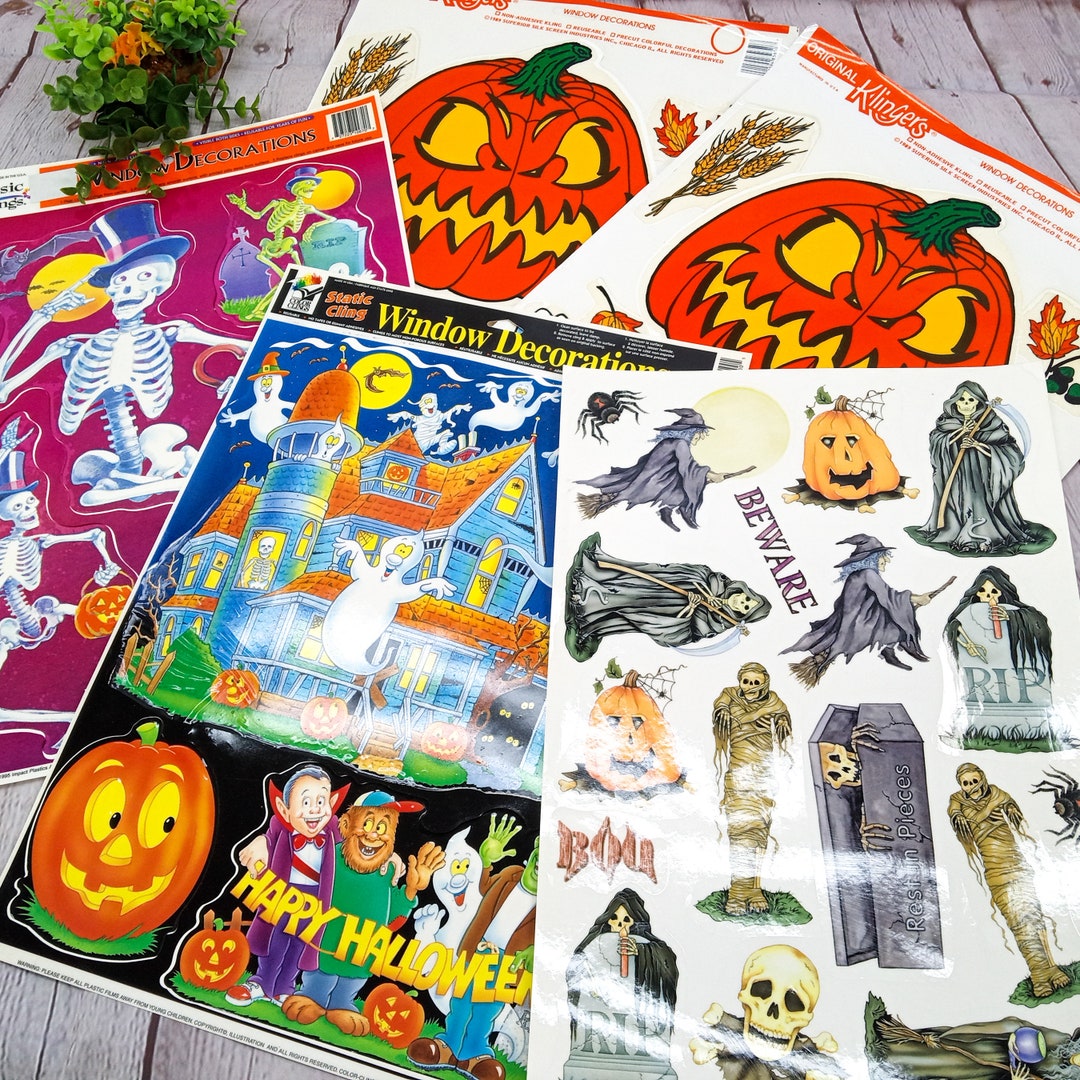 Vintage Halloween Window Cling Ons Etsy