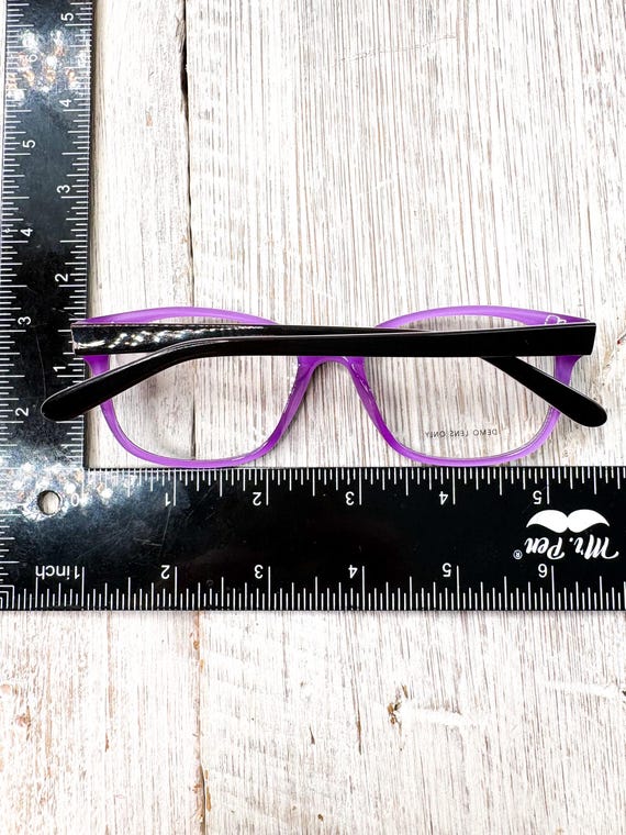 Square Eyeglass Frames: Dark Brown and Purple Gla… - image 5