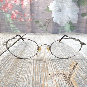 vintage big oval eyeglass frame only eyeglasses matte silver 51[]19/135 unisex/men/women prescription eyewear fashion glasses deadstock nos