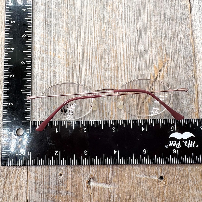 Vintage Oval Eyeglass Frames: Semi-rimless Wire, Pastel Violet (47[]22/ ...