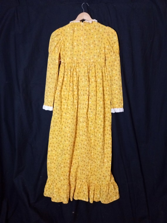 vintage girls yellow floral dress nightgown - image 5