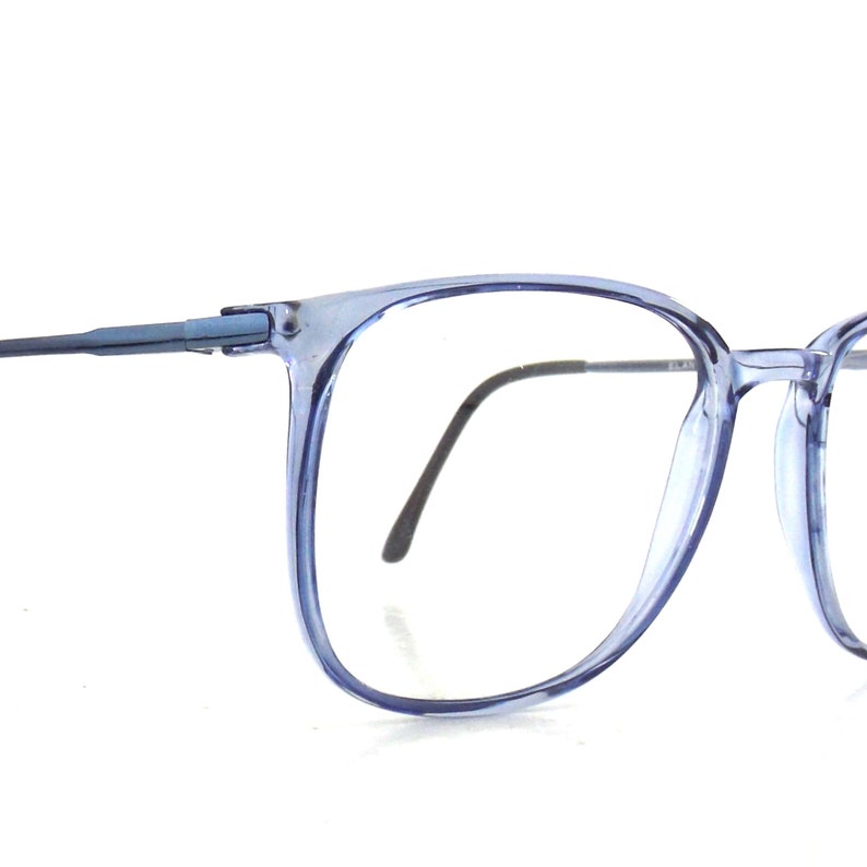 vintage oversized blue eyeglasses vintage 80s round eye glasses frames plastic periwinkle image 4