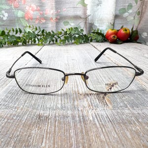 gunmetal eyeglass frames only rectangle glasses prescription eyeglasses 1990s deadstock vintage fashion accessories unisex/men/women eyewear