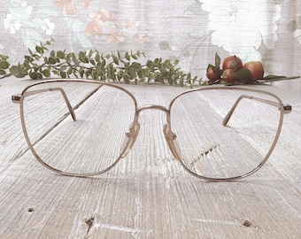 Monturas de gafas redondas doradas vintage: gafas unisex de los años 90.