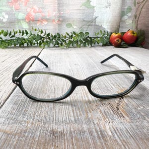 dark grey/gray blue plastic eyeglass frame only 47[]18/140 oval cat-eye glasses women’s eyeglasses nos/vintage/deadstock eyewear 90s fashion
